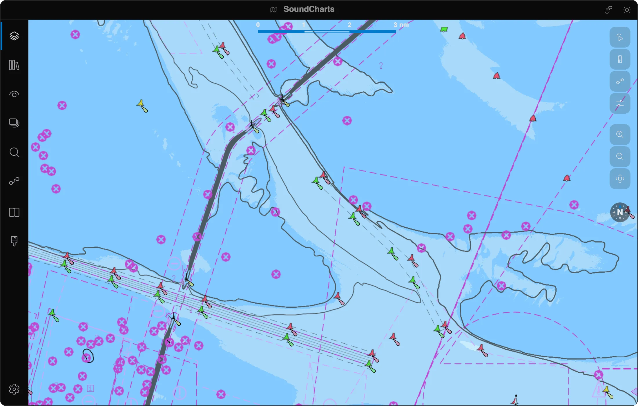 The same chart with NOAA S-102 bathymetry