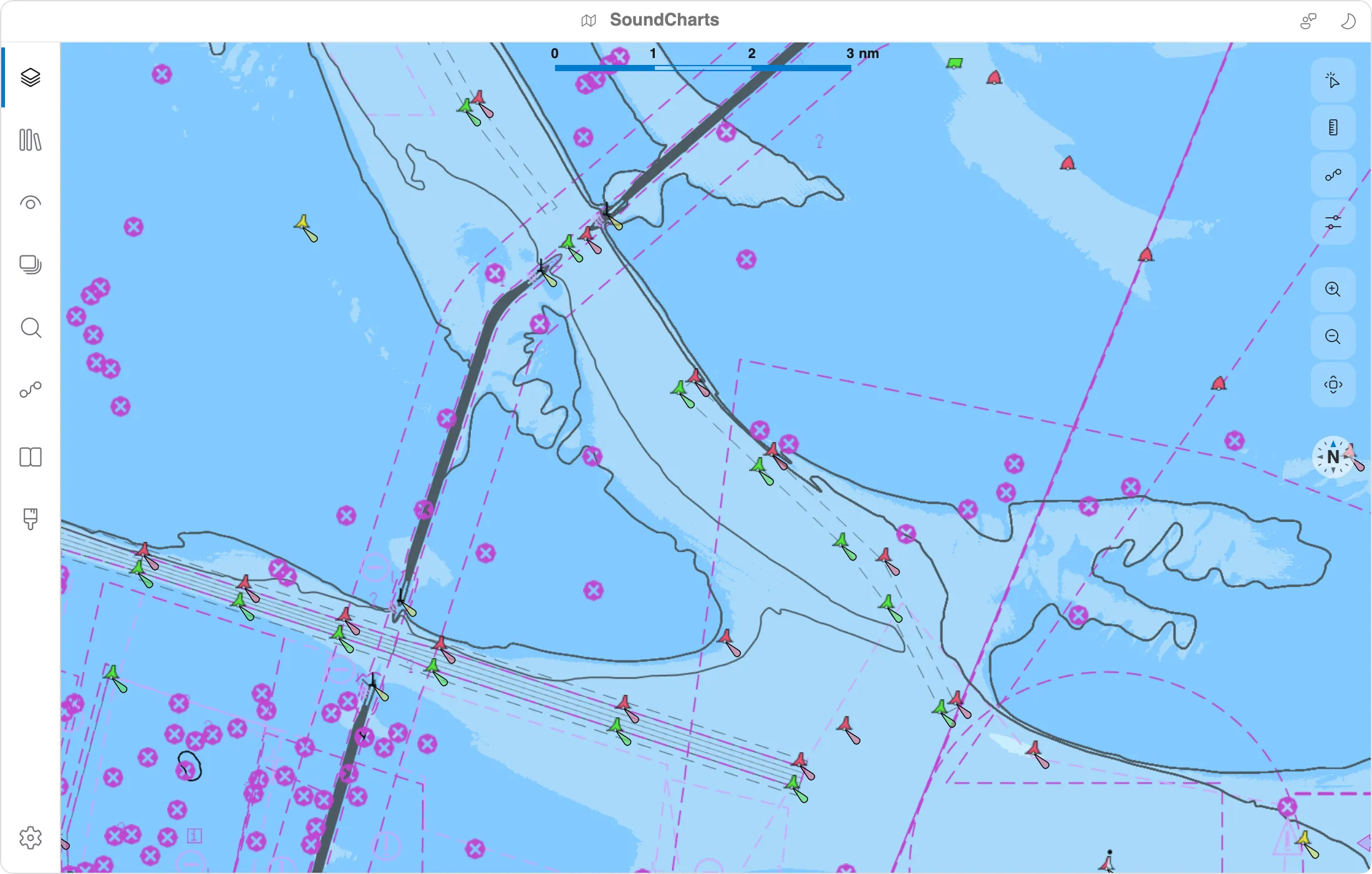 The same chart with NOAA S-102 bathymetry