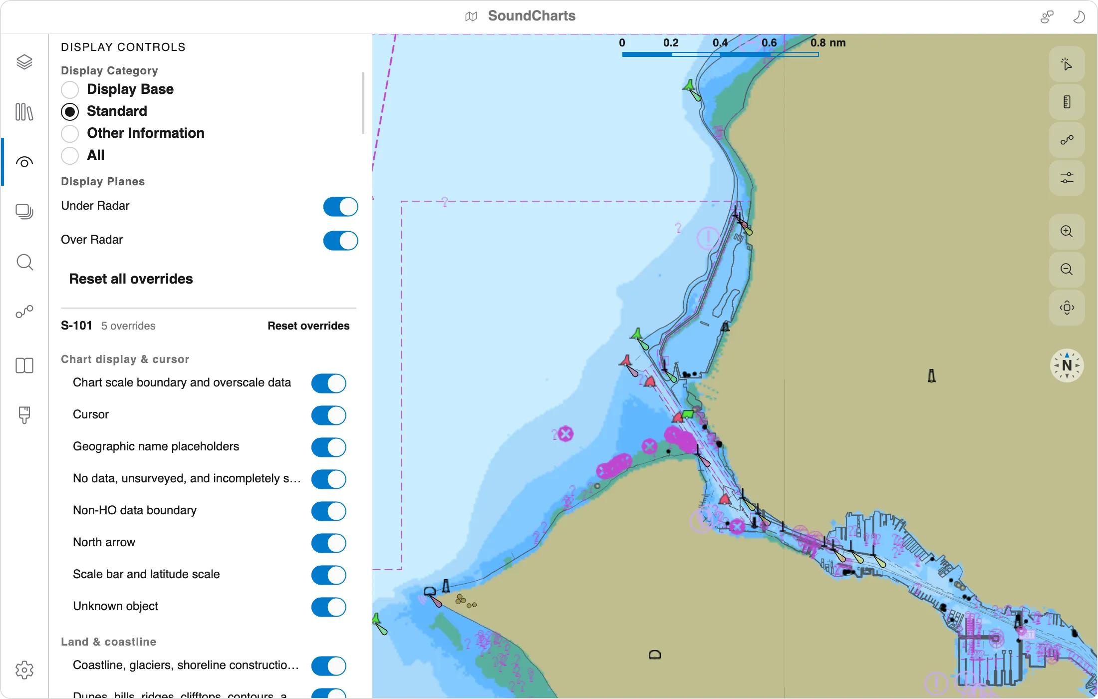 ECDIS display controls