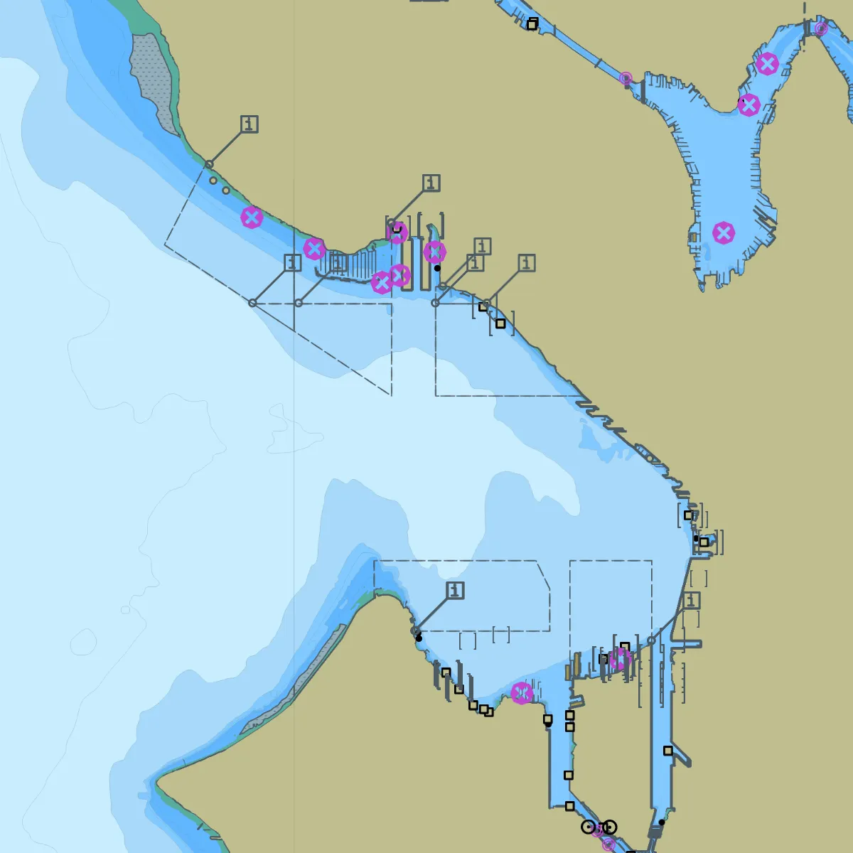 S-131 harbour infrastructure in SoundCharts